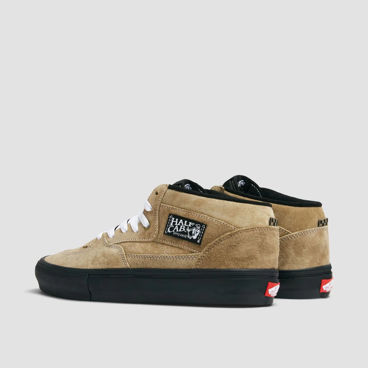 Vans Skate Half Cab Mid Top Shoes - Pig Suede Olive/Black - Image 3
