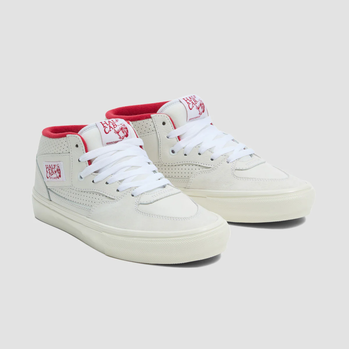 Vans Skate Half Cab Mid Top Shoes - Vintage Sport White/Red - Image 2