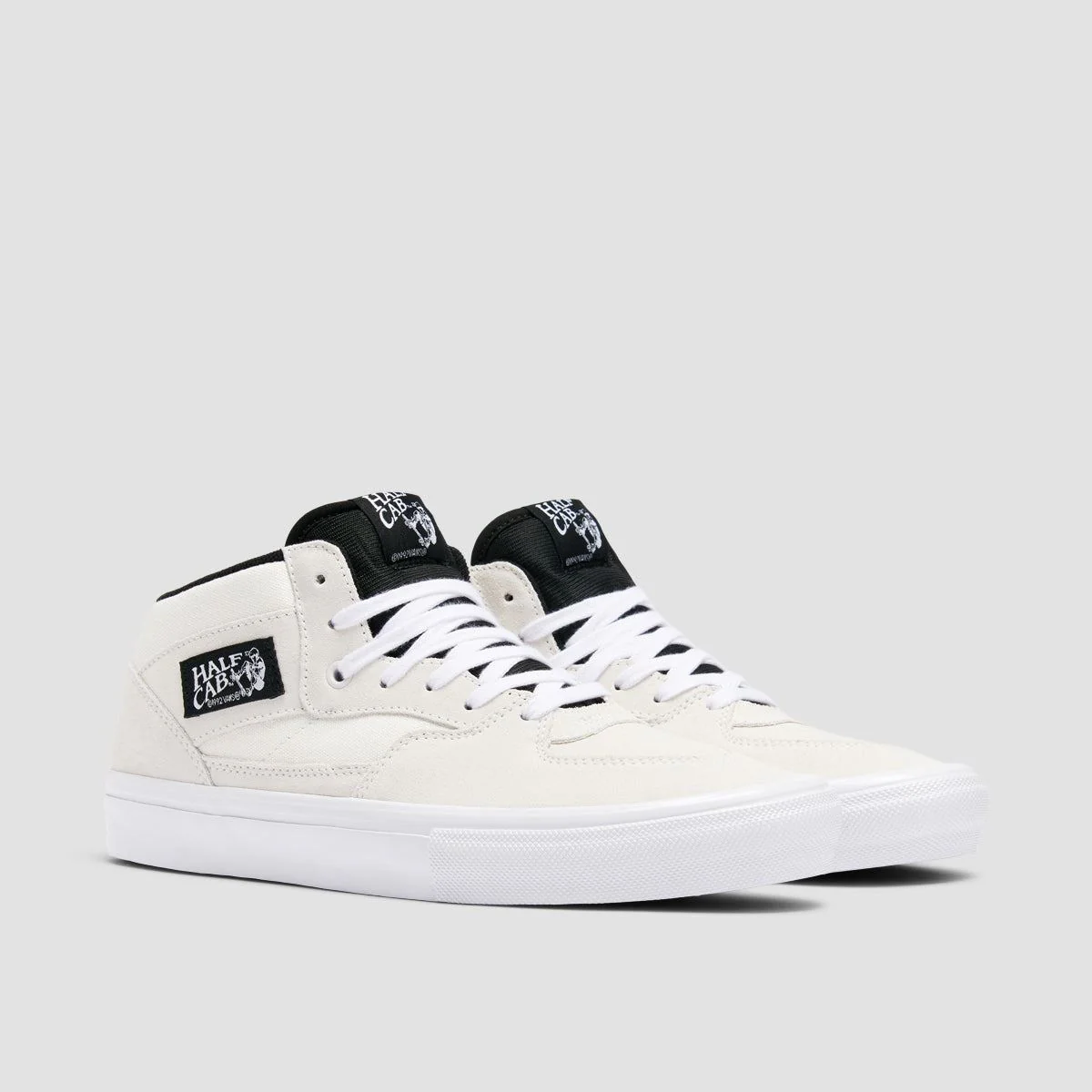 Vans Skate Half Cab Mid Top Shoes - White/Black - Image 2