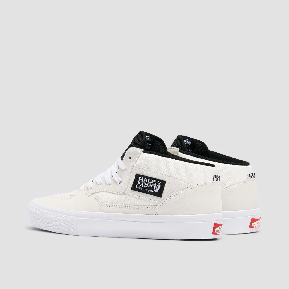 Vans Skate Half Cab Mid Top Shoes - White/Black - Image 3