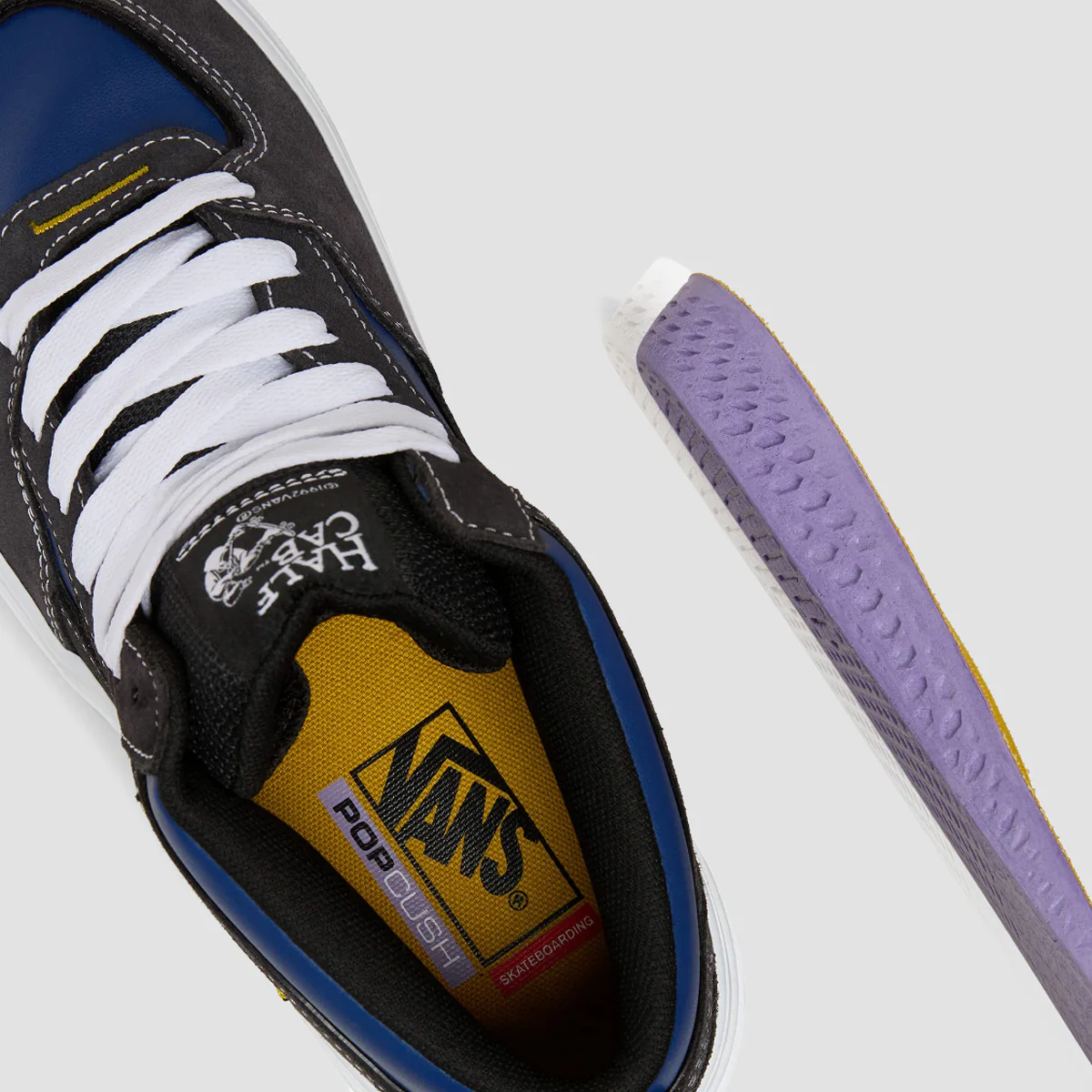 Vans Skate Half Cab WaffleCup Mid Top Shoes - Navy/Grey - Image 4