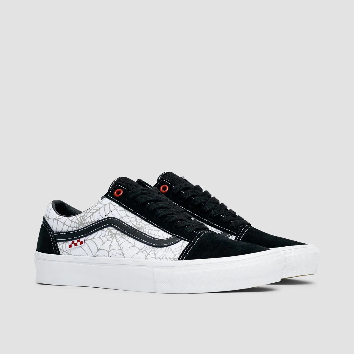 Vans Skate Old Skool Shoes - Black Widow Spider Black/White/Red - Image 2