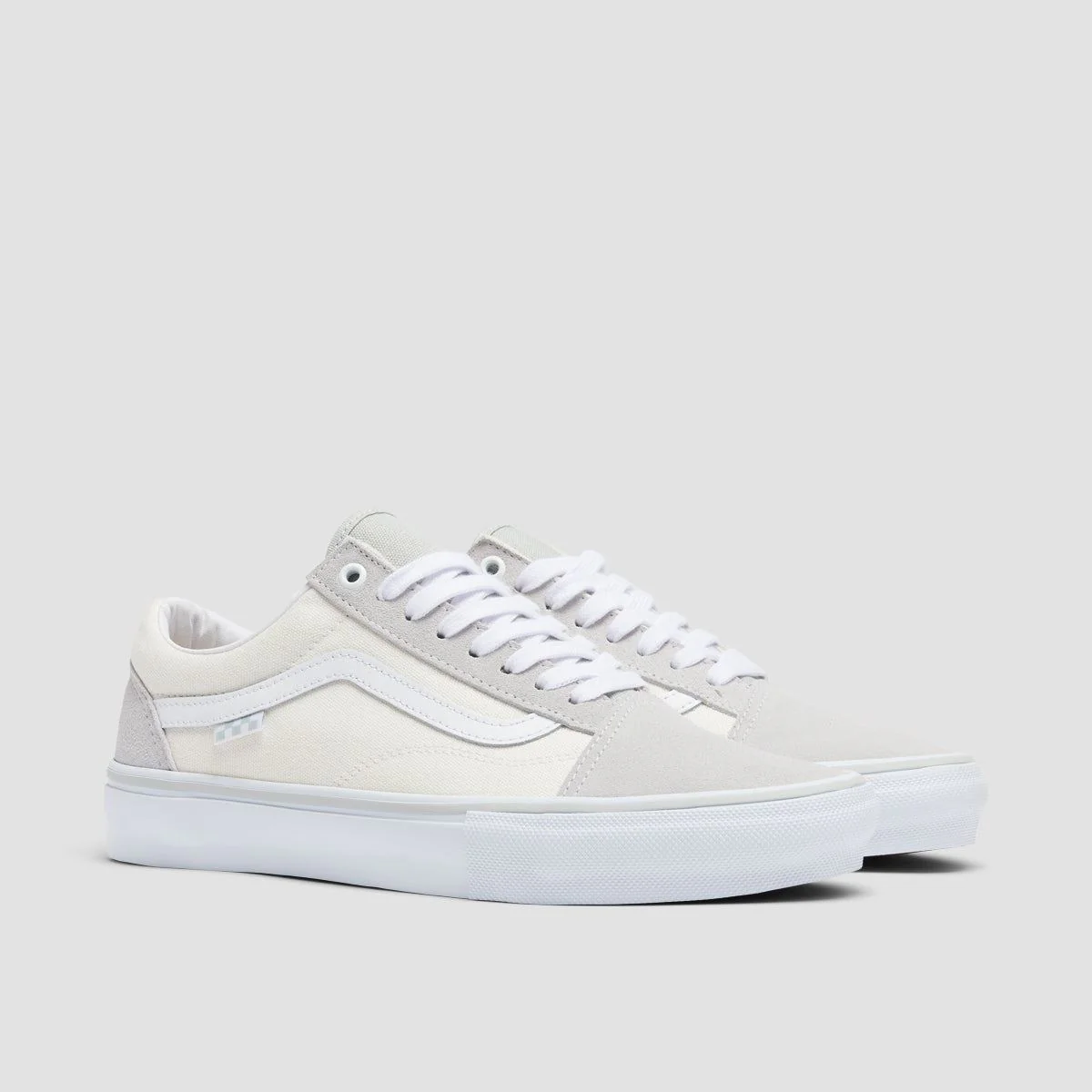 Vans Skate Old Skool Shoes - Light Grey/White - Image 2