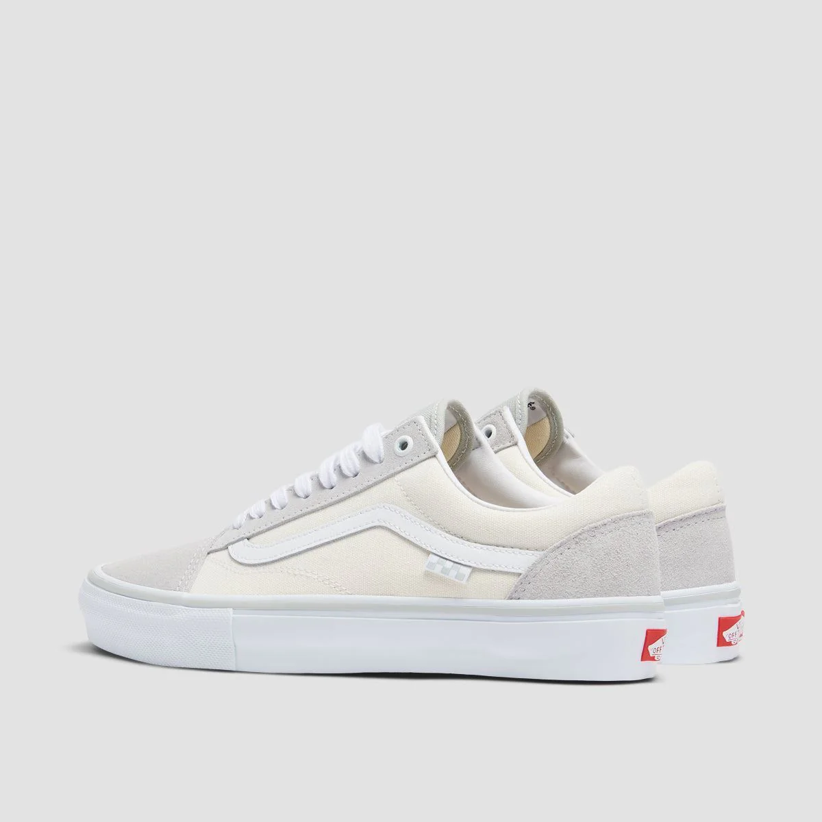Vans Skate Old Skool Shoes - Light Grey/White - Image 3