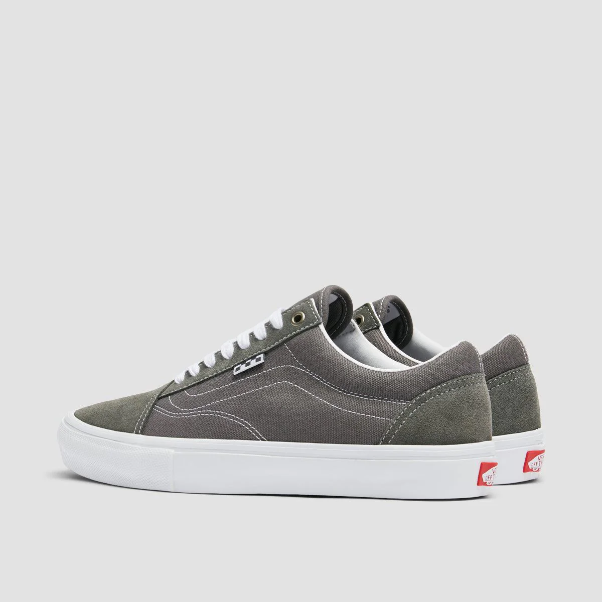 Vans Skate Old Skool Shoes - Pewter/True White - Image 3