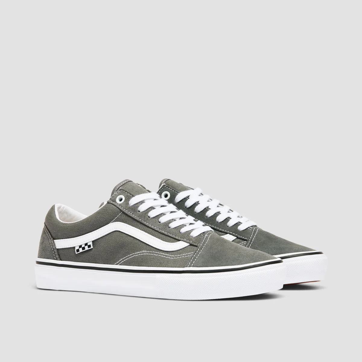 Vans Skate Old Skool Shoes - Pewter/White - Image 2
