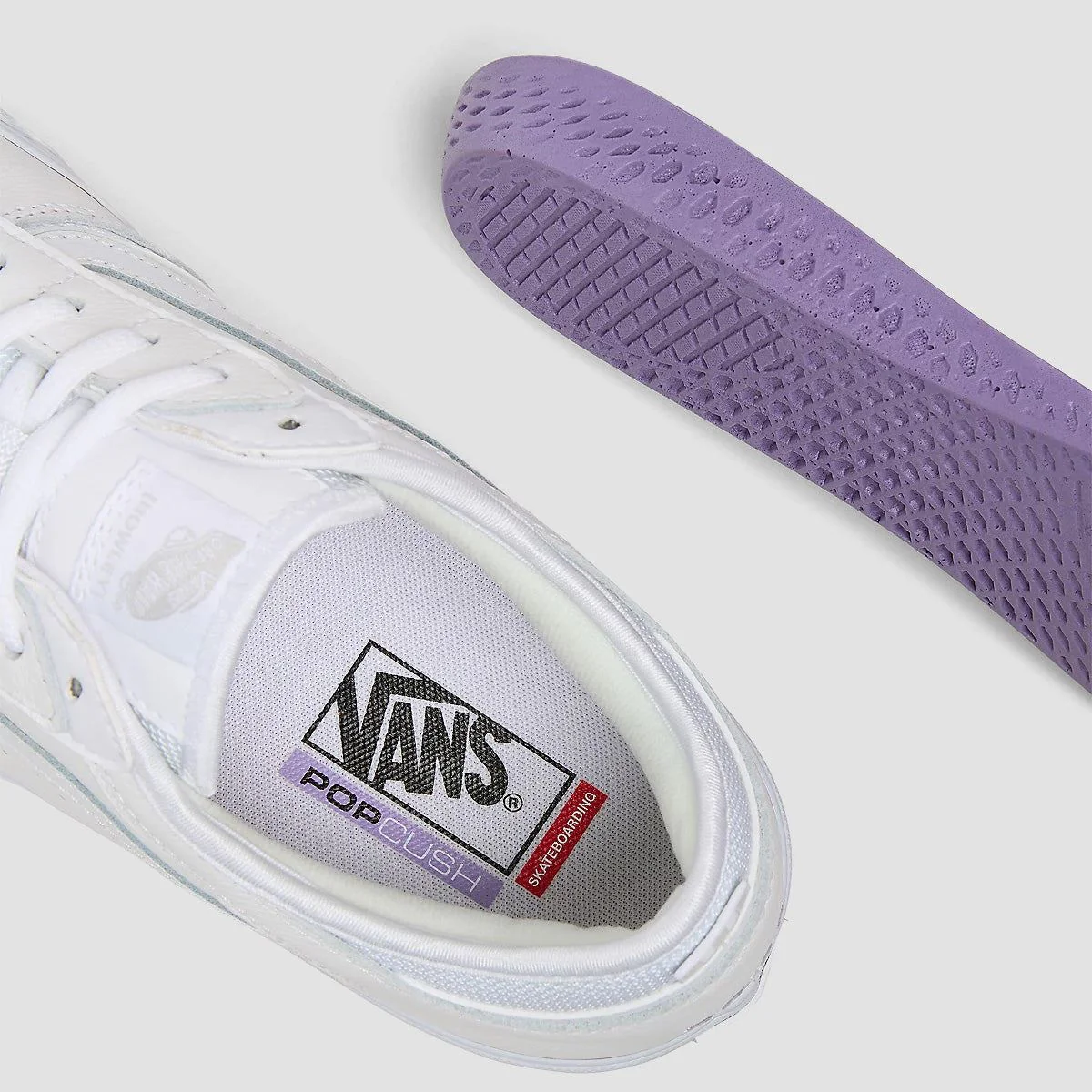 Vans Skate Rowley Shoes - Leather White/White - Image 3