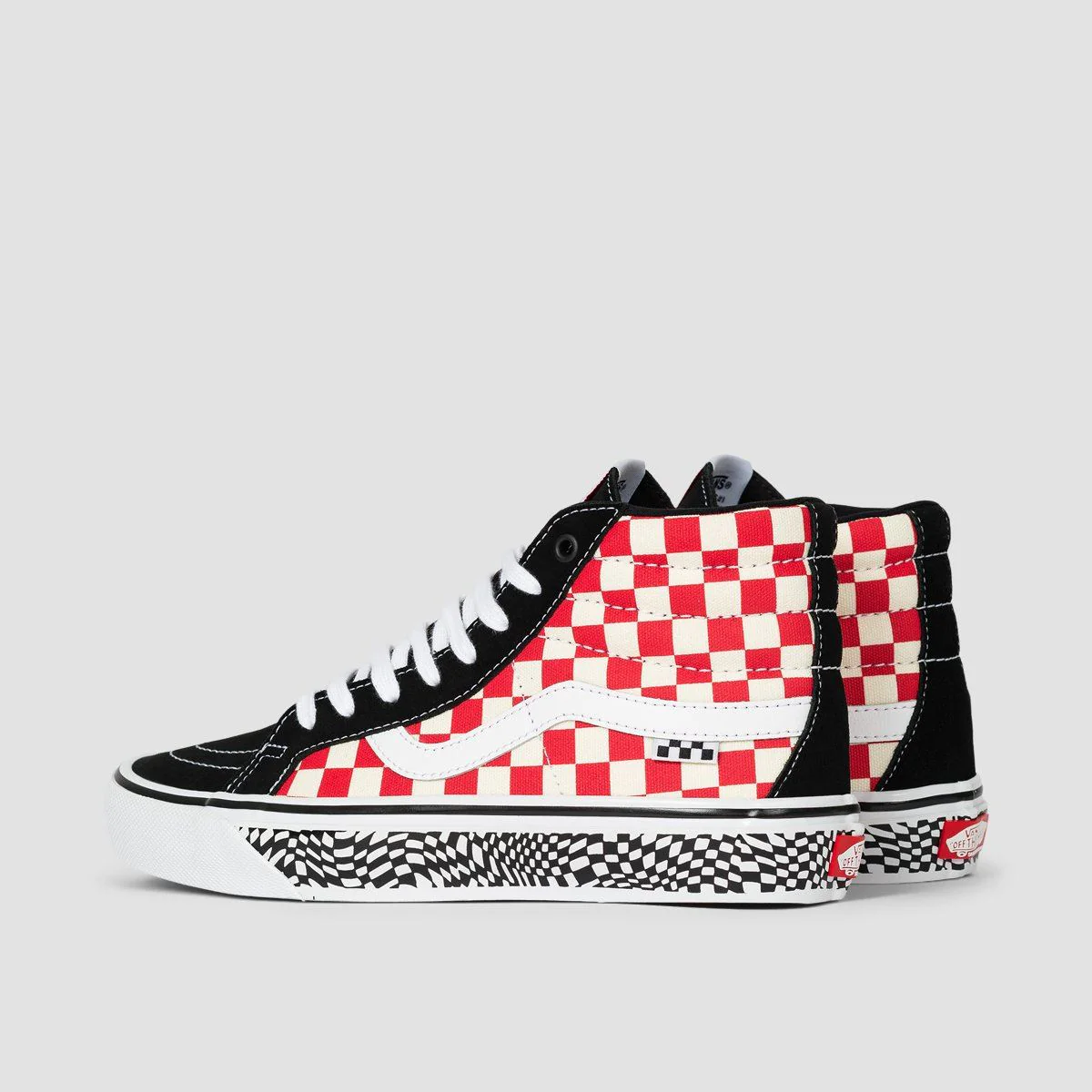 Vans Skate Sk8-Hi Reissue Shoes - Grosso '84 Black/Red Check - Image 3
