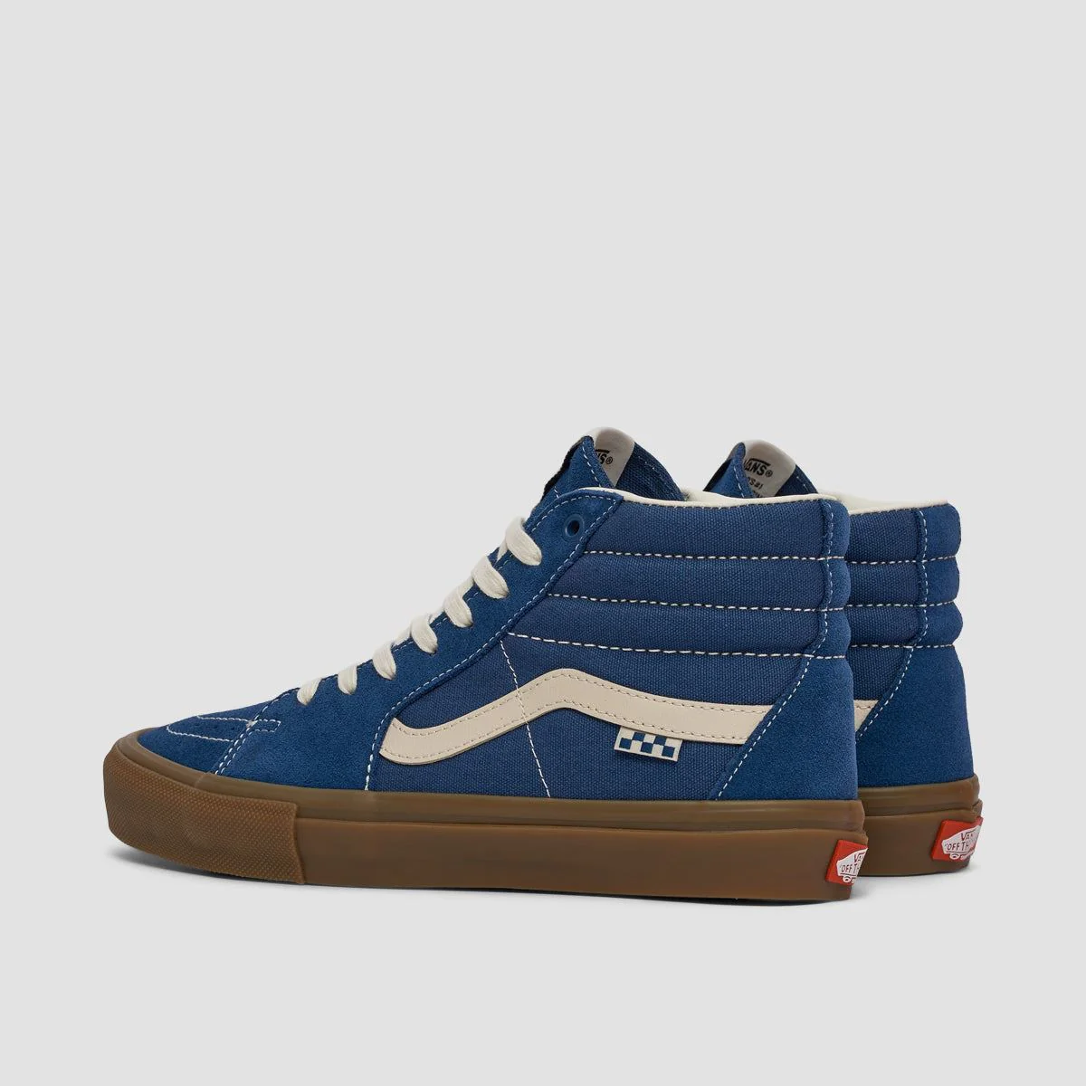 Vans Skate SK8-Hi Shoes - Suede Gum Dark Denim - Image 3