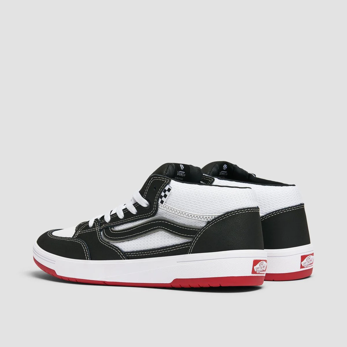 Vans Skate Zahba Mid Top Shoes Black/White/Red - Image 3