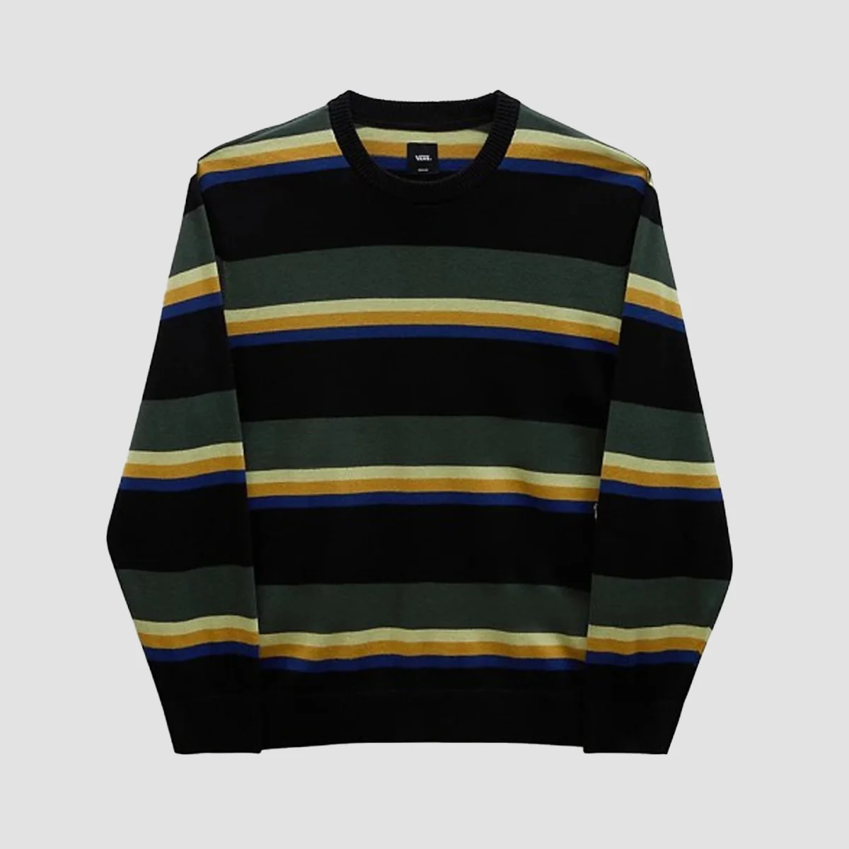 Vans Tacuba Stripe Crew Sweatshirt Black/Deep Forest - Image 2