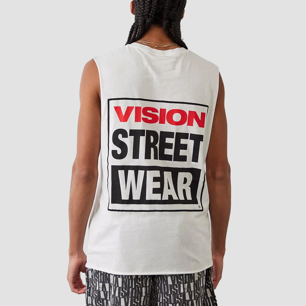 Vision OG Box Logo Sleeveless Vest White - Image 2