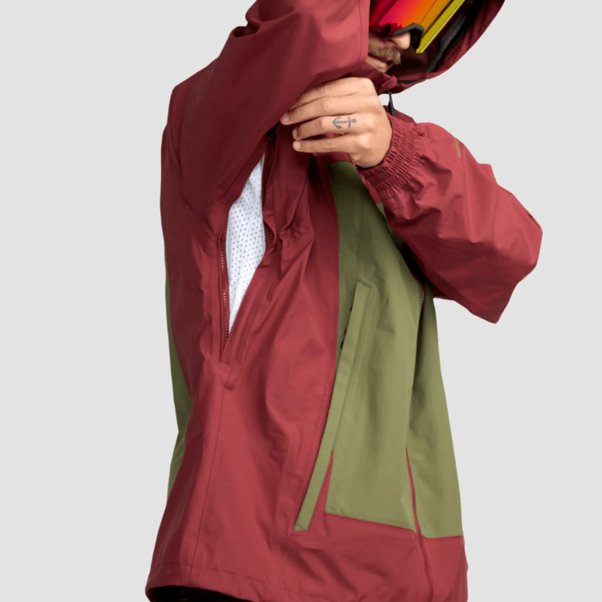 Volcom Arthur 3L 15K Snow Jacket Burnt Red - Image 3