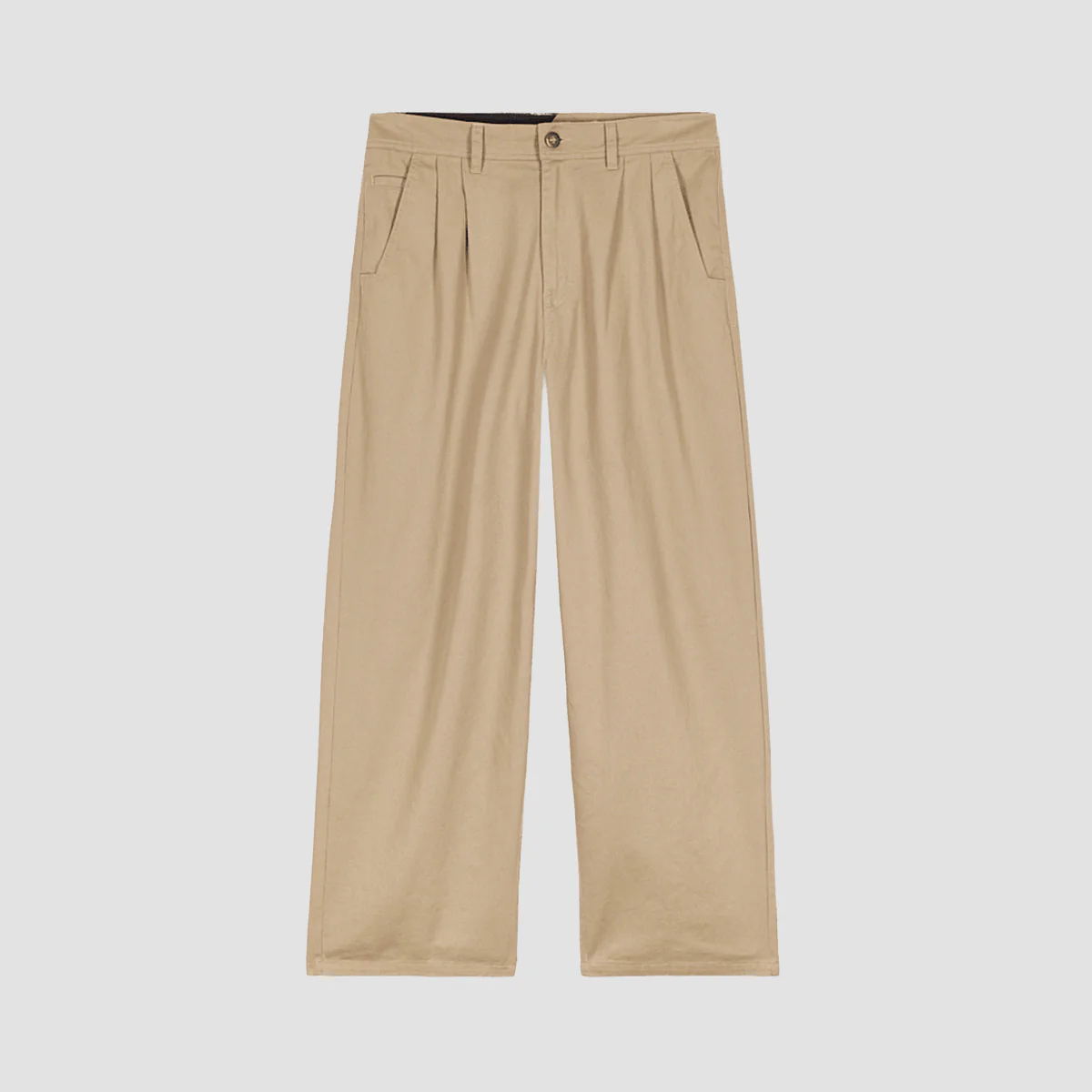 Volcom Baggos Pleat Chino Trousers Khaki - Image 3