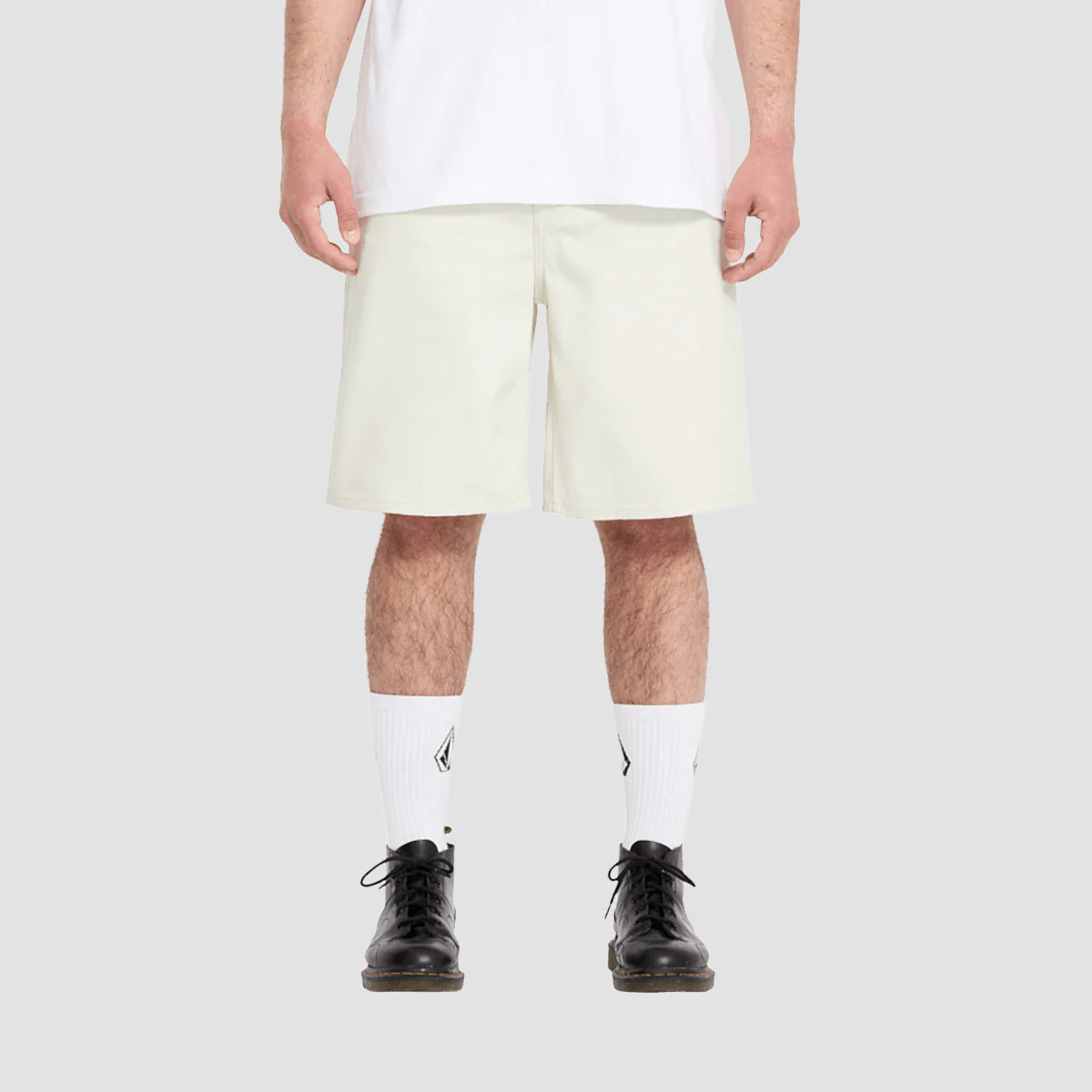 Volcom Billow 22" Denim Shorts Dirty White