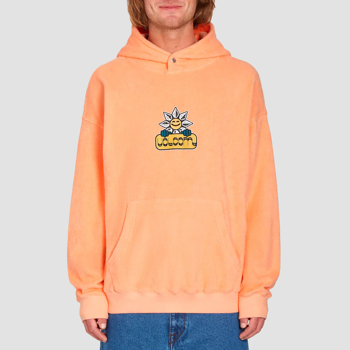 Volcom Chillhood Fleece Pullover Hoodie Peach Bud - Image 2