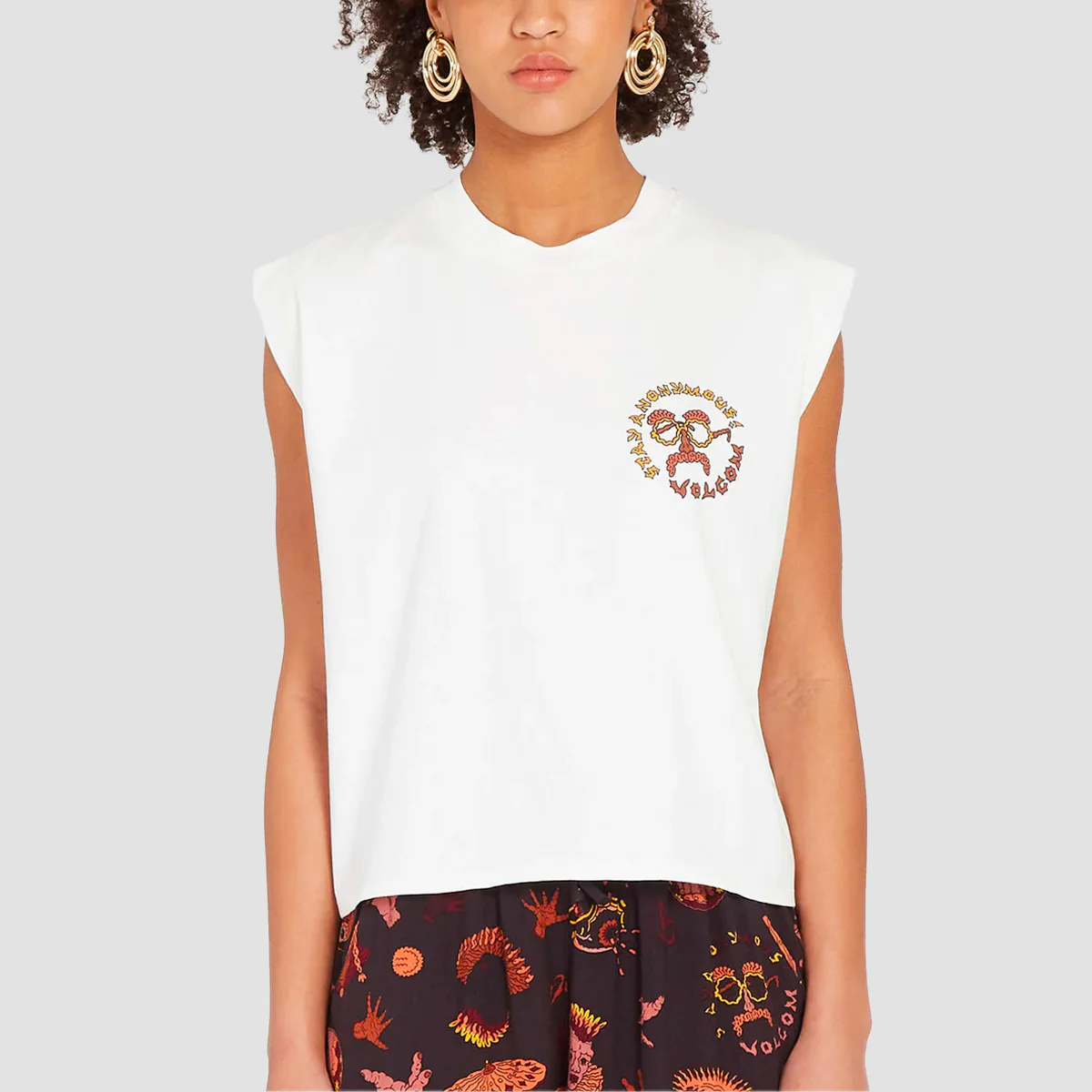 Volcom Connected Minds Tank Top Star White - Womens - Image 2