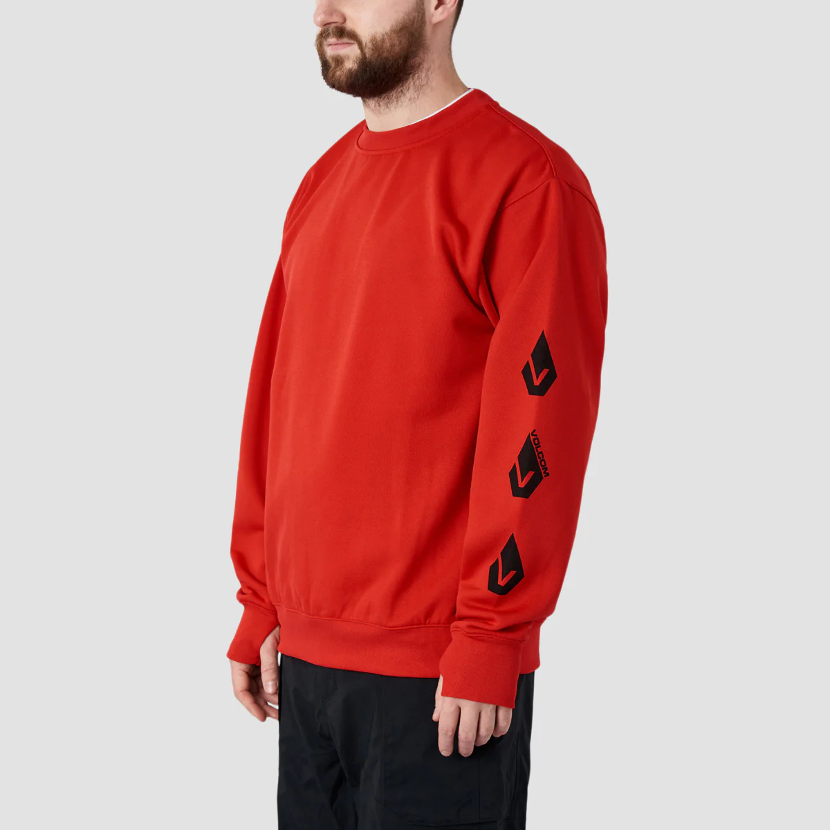 Volcom Core Hydro Snow Crew Sweat Red - Image 2