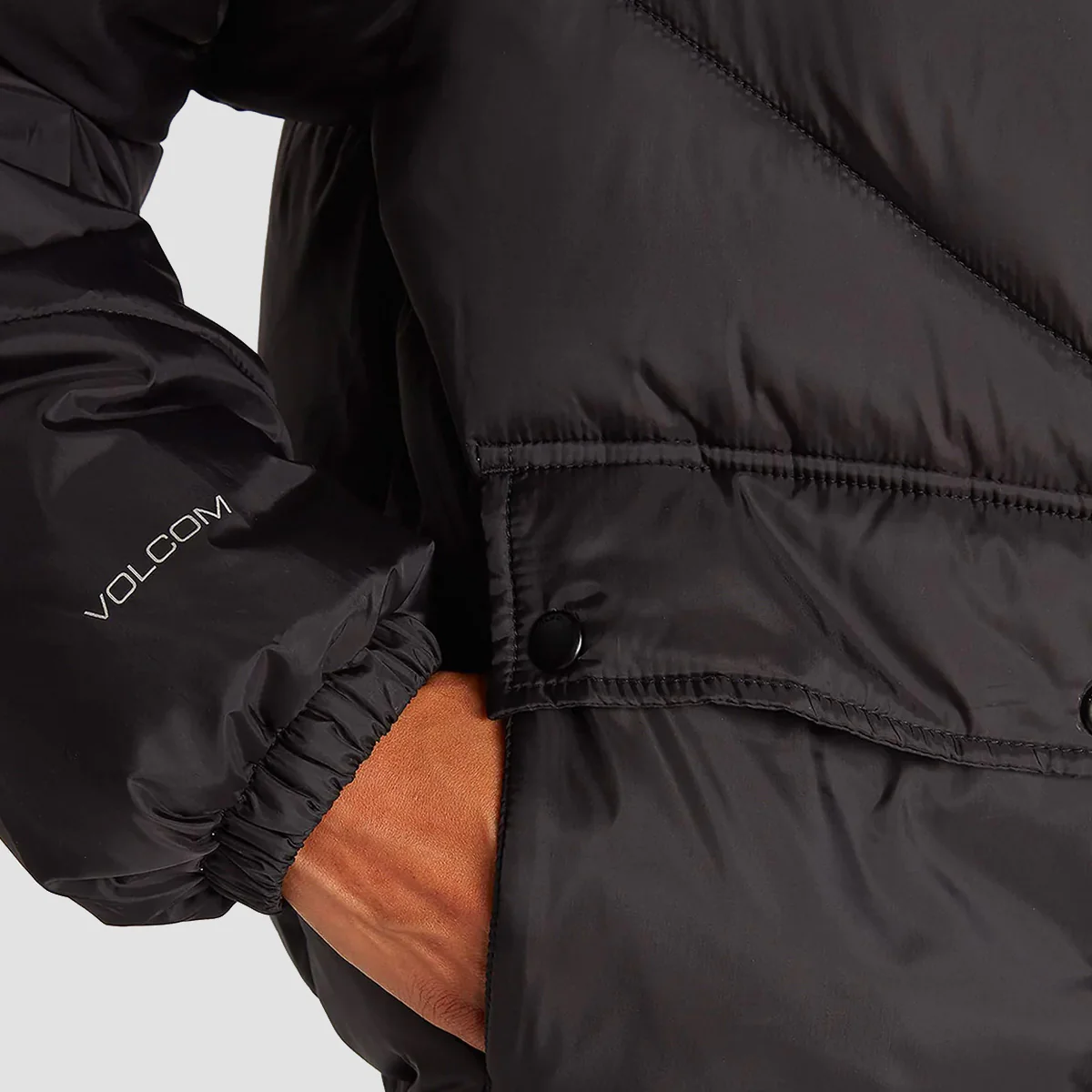 Volcom Down'n Puff From The Strange Reversible Jacket Black - Womens - Image 4