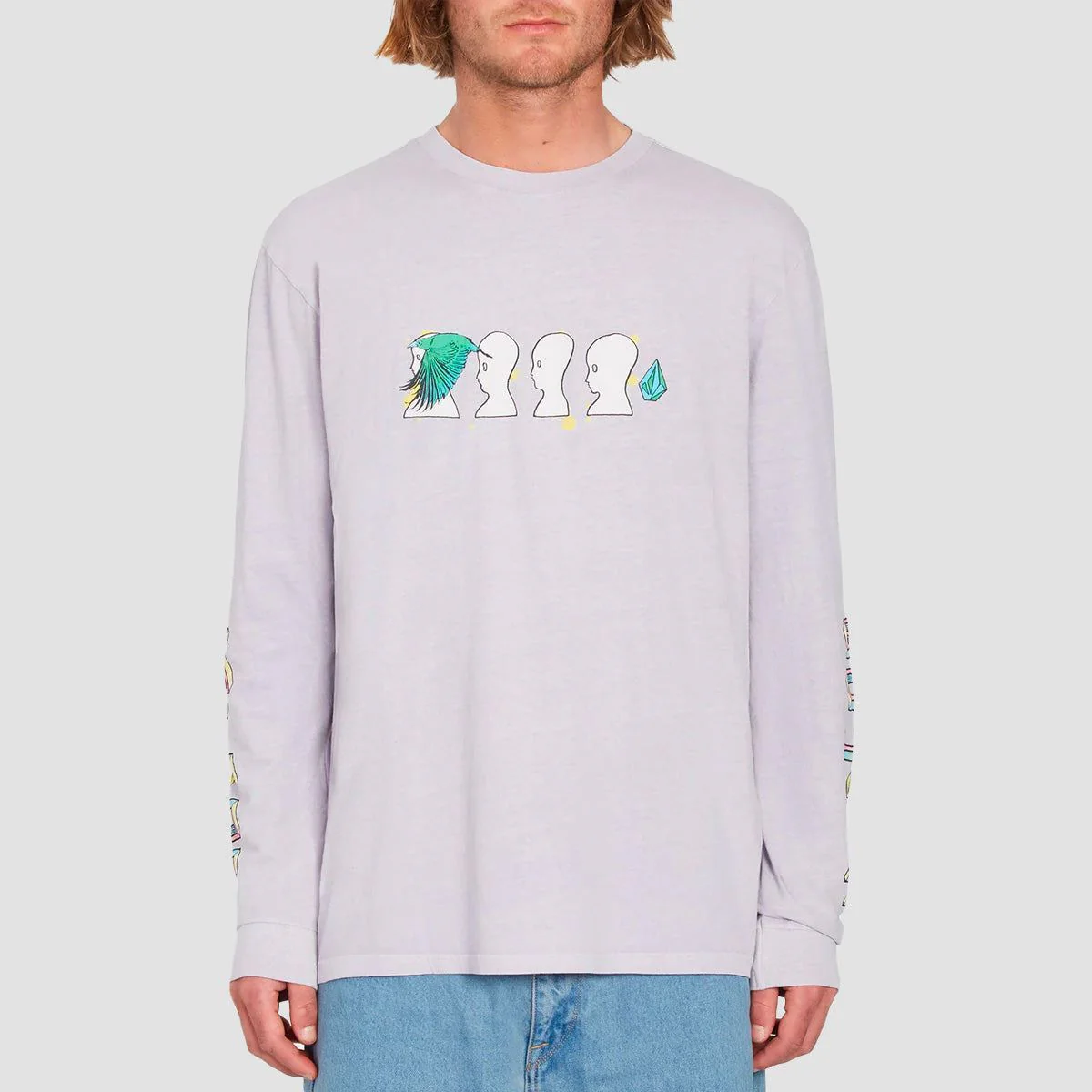 Volcom Ed Merlin Murray Longsleeve T-Shirt Light Orchid - Image 2