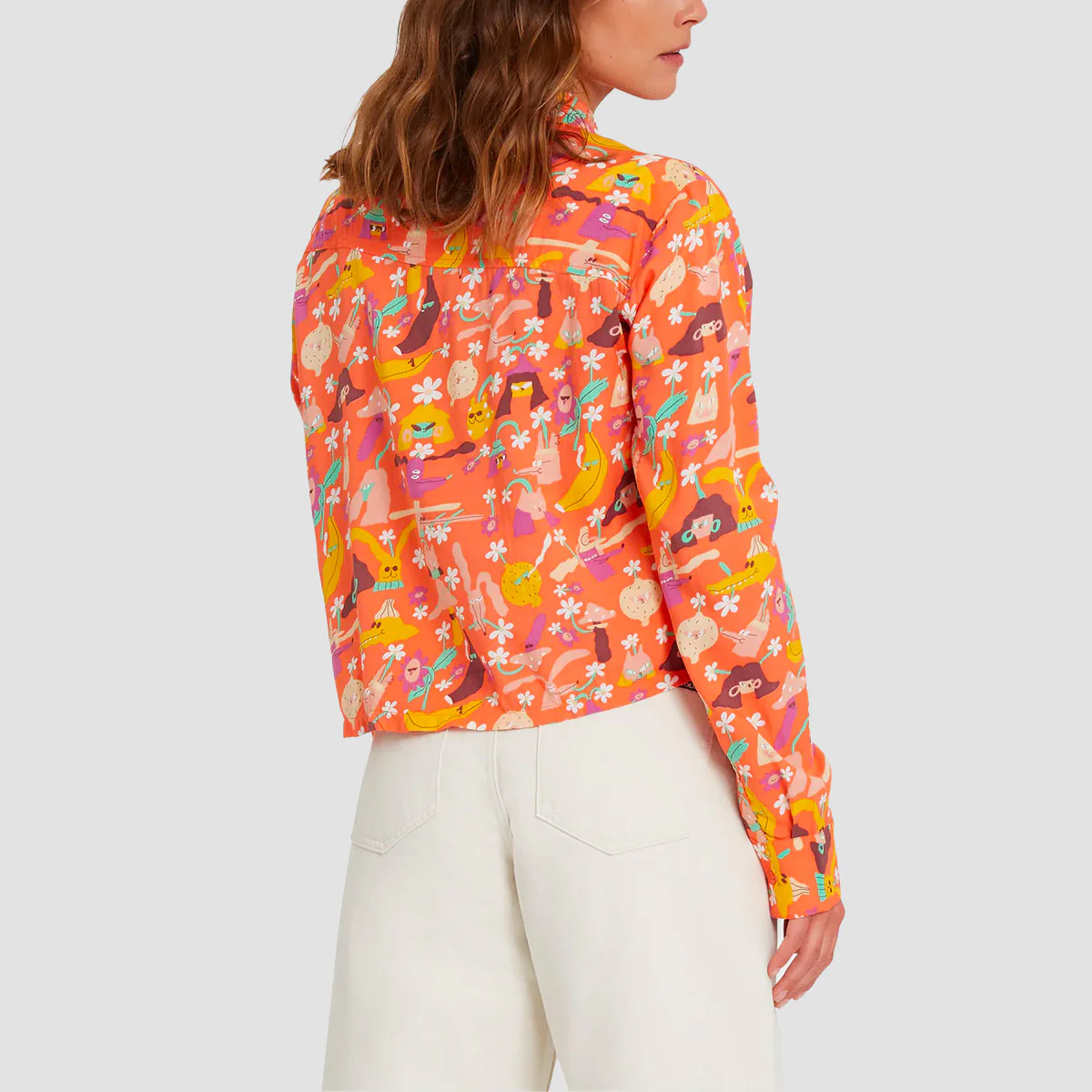 Volcom Egle Zvirblyte FA Woven Longsleeve Shirt Living Coral - Womens - Image 2