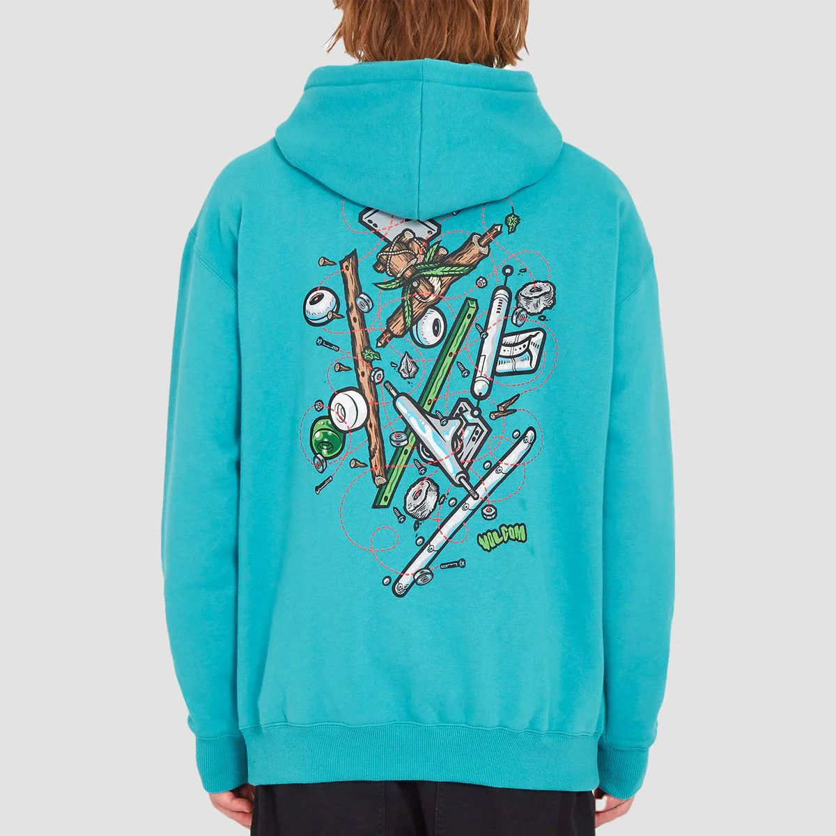 Volcom FA Todd Bratrud Early Equipment Pullover Hoodie Temple Teal - Image 2