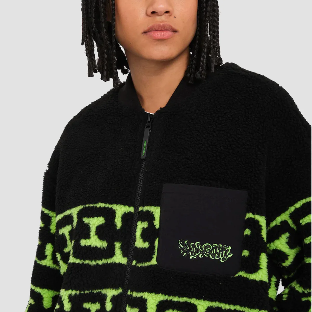 Volcom FA Zephyr Sherpa Zip Sweatshirt Black - Womens - Image 3