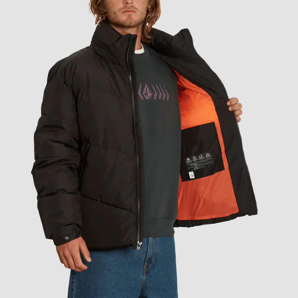 Volcom Goldsmooth Puff Jacket Black Combo - Image 3