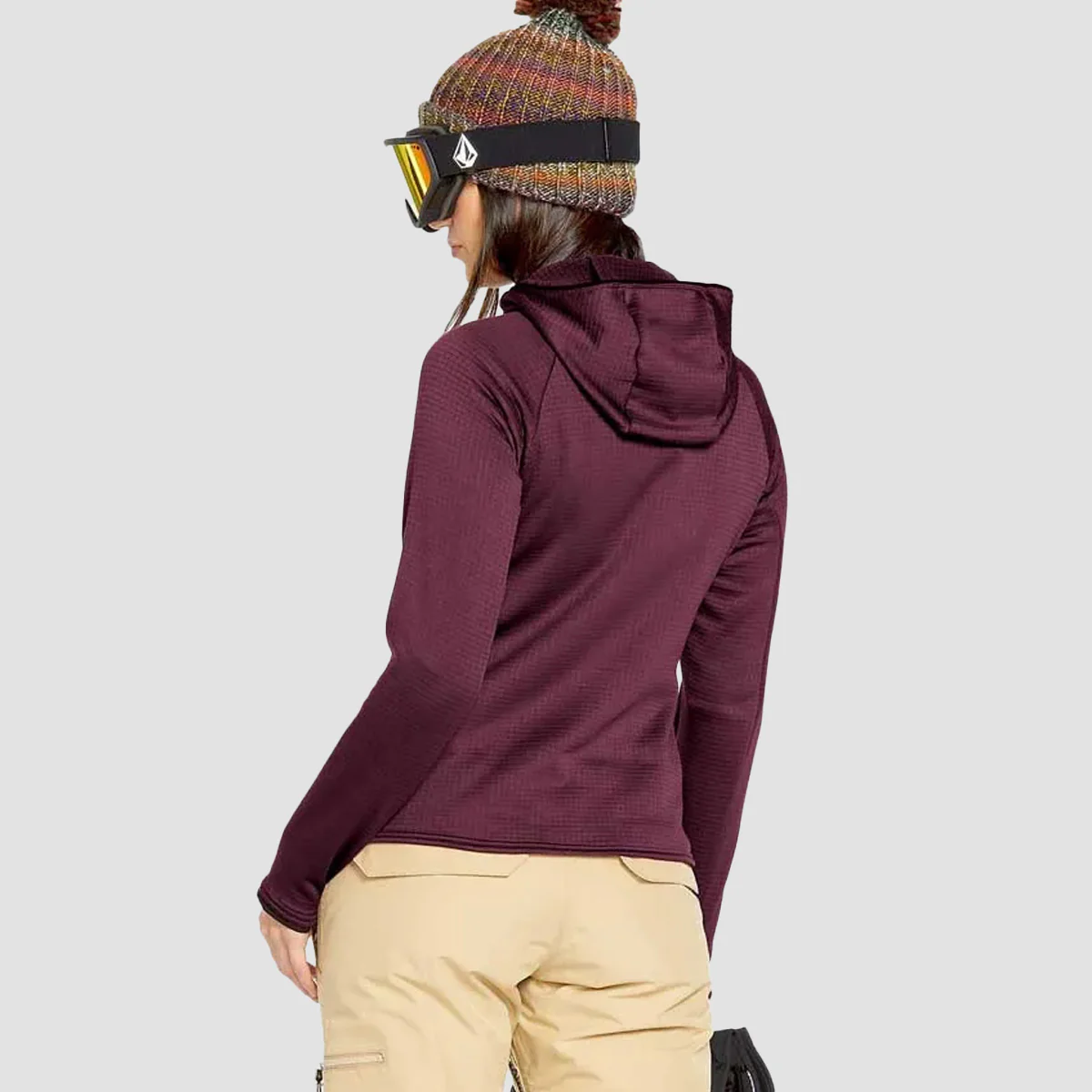 Volcom Gridlock Balaclava Pullover Hoodie Burgundy - Womens - Image 2
