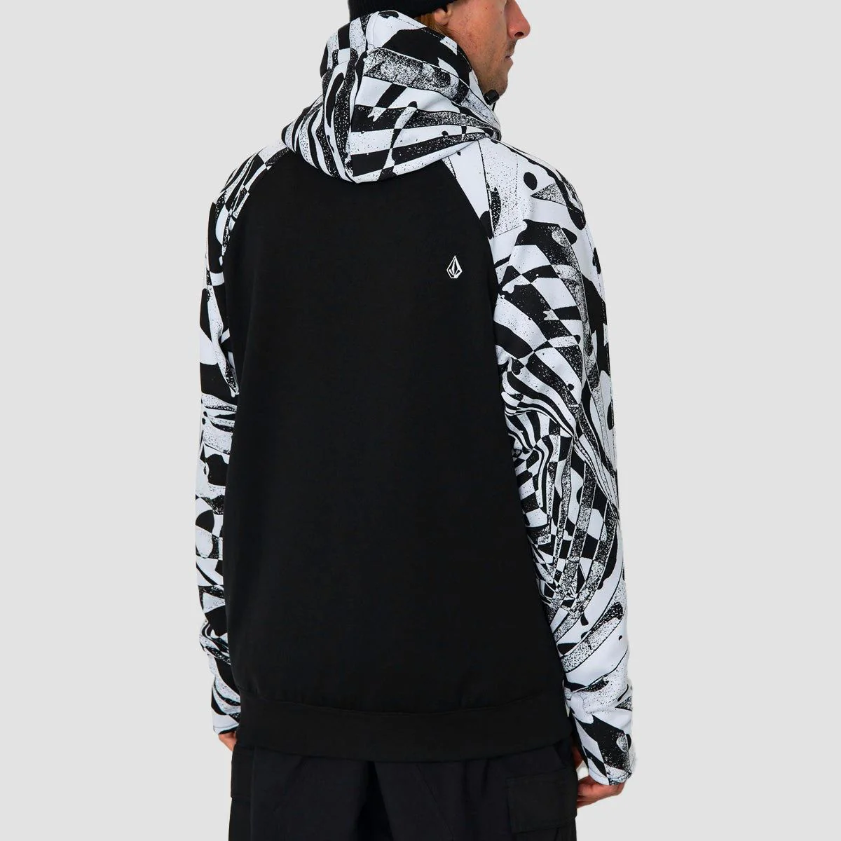 Volcom Hydro Riding Pullover Snow Hoodie Black White - Image 2