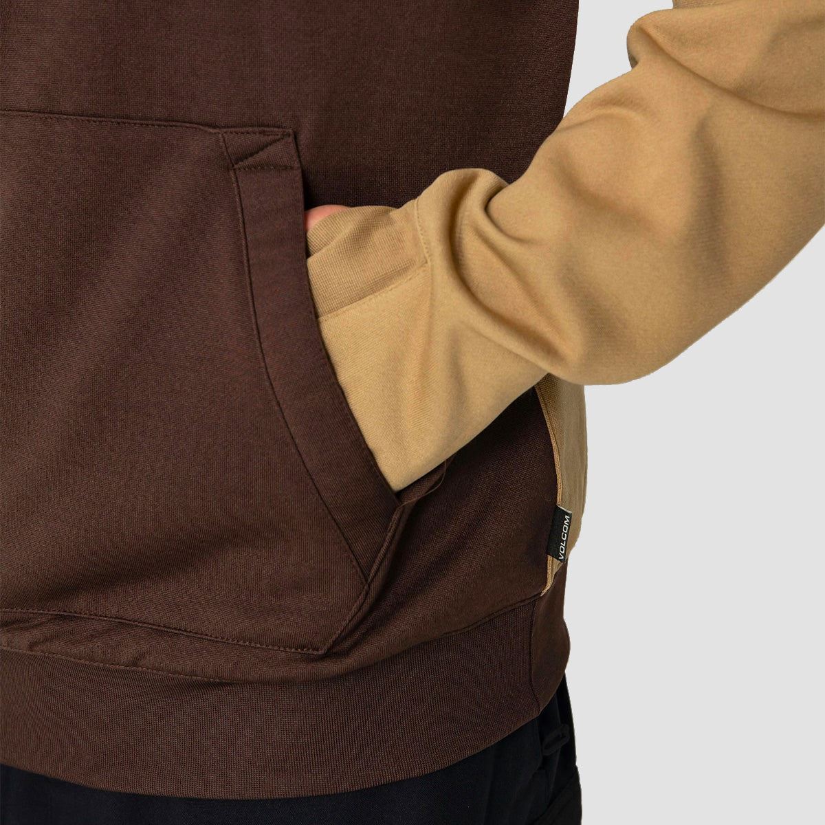Volcom Hydro Riding Pullover Snow Hoodie Dark Khaki - Image 3
