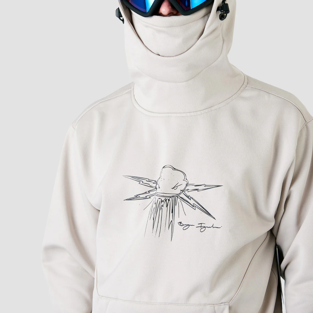 Volcom Hydro Riding Snow Pullover Hoodie Stone - Image 3