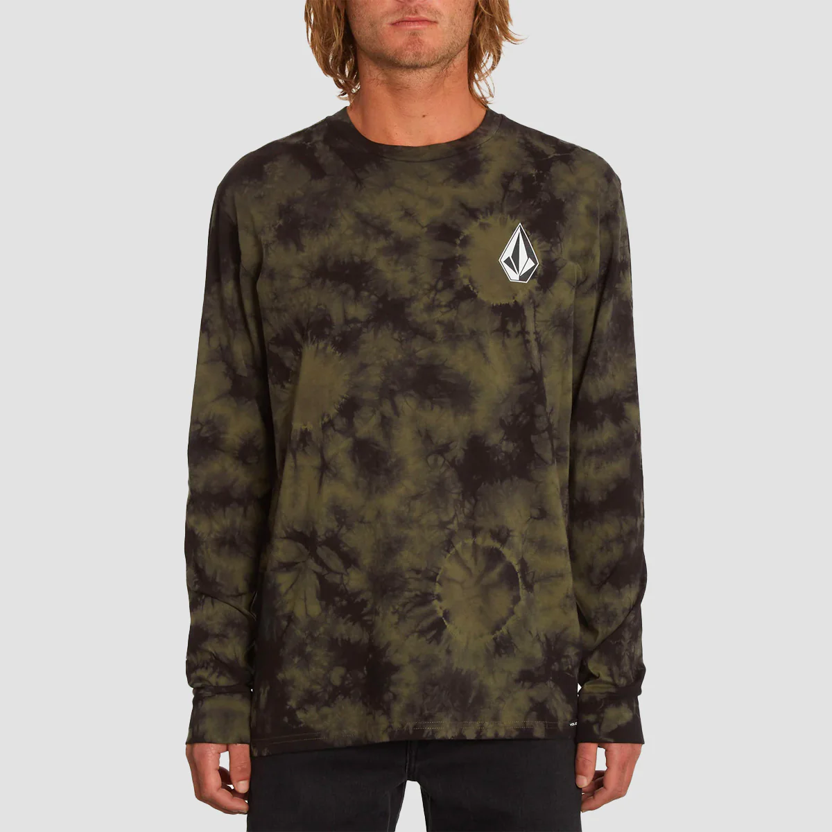 Volcom Iconic Stone Dye Longsleeve T-Shirt Military