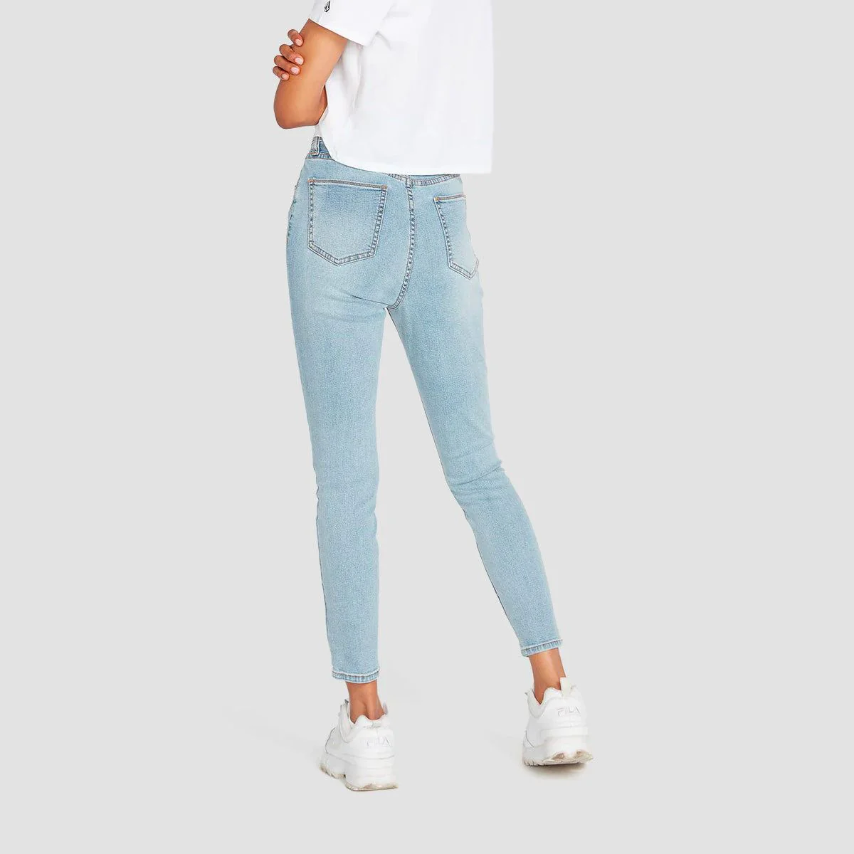 Volcom Liberator High Rise Jeans Retro Blue - Womens - Image 2