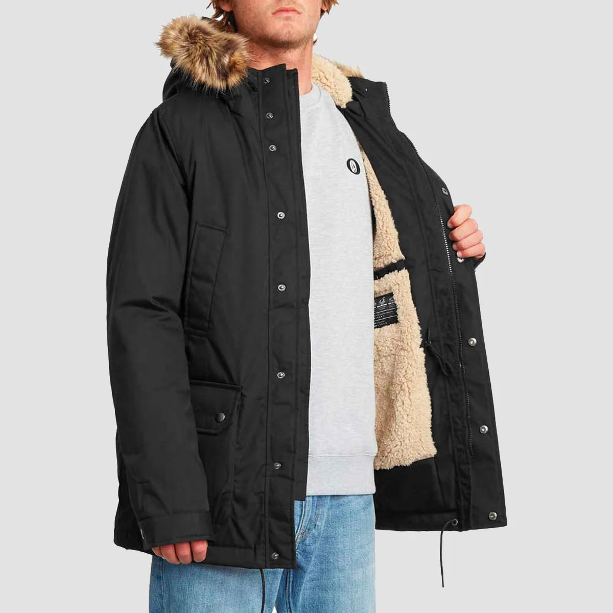 Volcom Lidward 5K Parka Jacket Black - Image 3