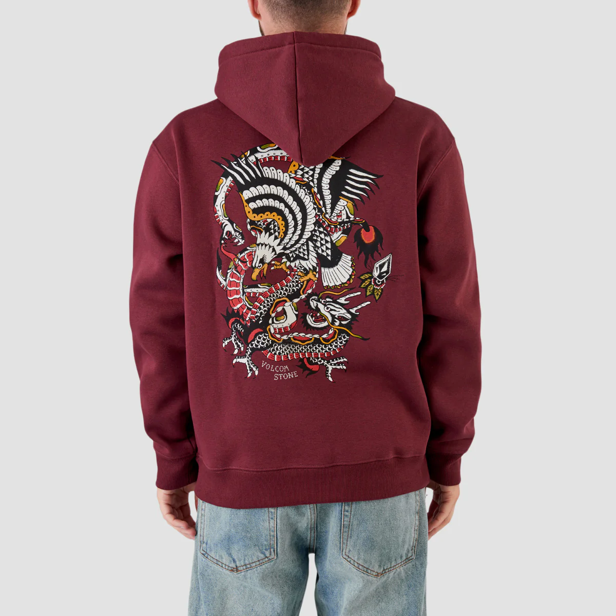 Volcom Lintell Classic Pullover Hoodie Merlot - Image 3