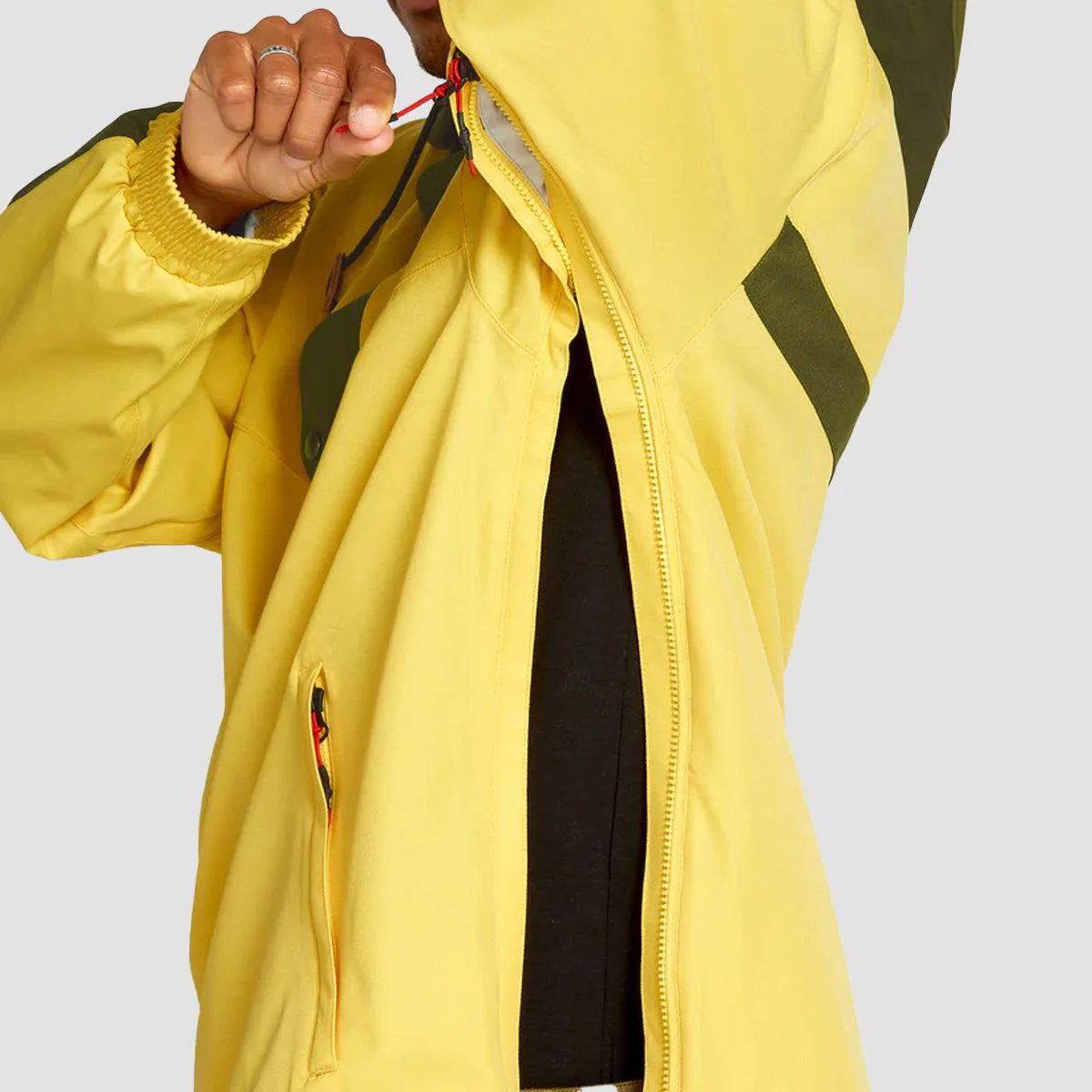 Volcom Longo 20K Pullover Snow Jacket Dark Yellow - Image 3