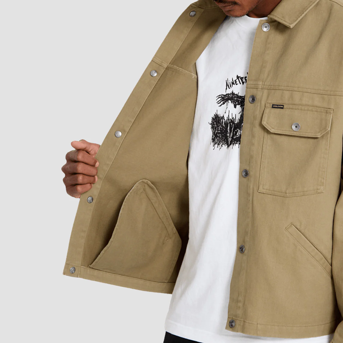 Volcom Lostcontrol Jacket Dark Khaki - Image 3
