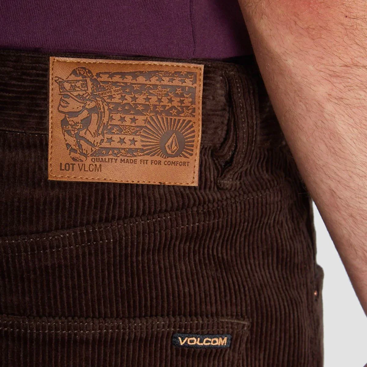 Volcom Lurking About Corduroy Pants Dark Brown - Image 4