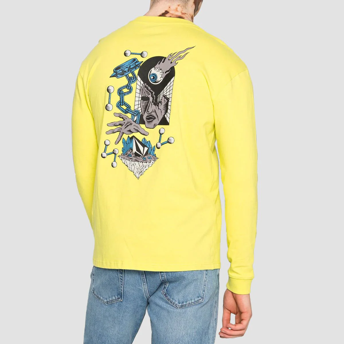 Volcom Macro Dose Loose Fit Longsleeve T-Shirt Limeade - Image 2