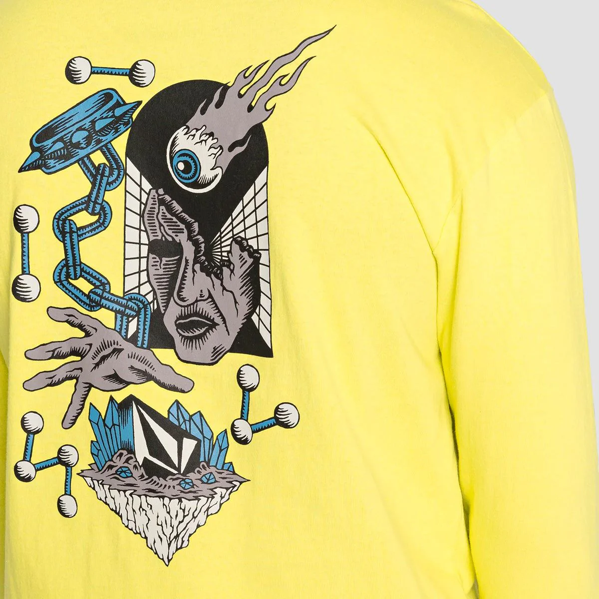 Volcom Macro Dose Loose Fit Longsleeve T-Shirt Limeade - Image 3