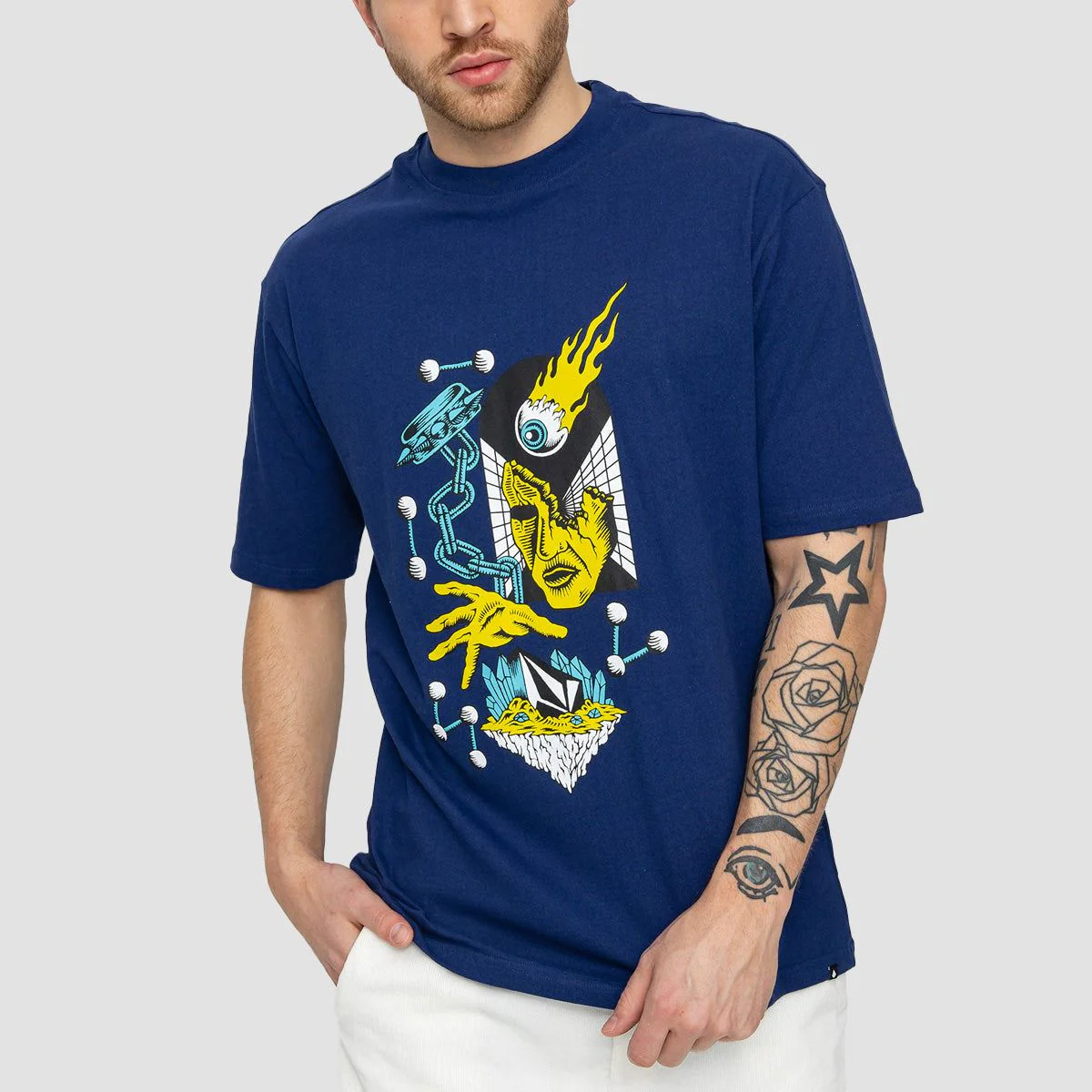 Volcom Macro Dose Loose Fit T-Shirt Blueprint - Image 2