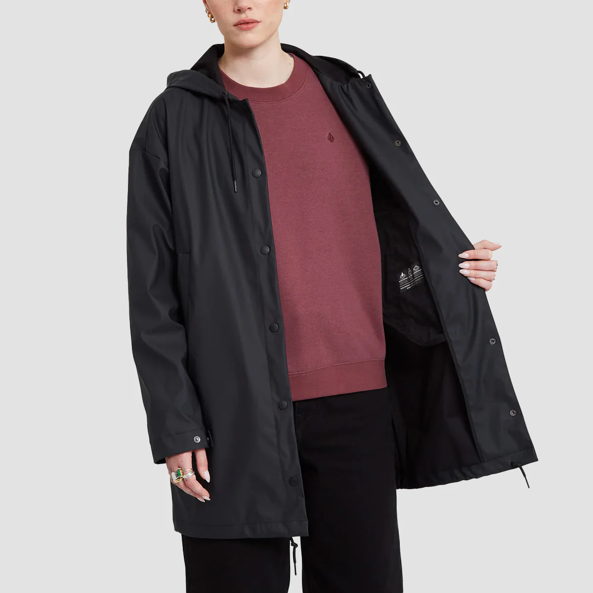 Volcom Max Loeffler FA 5K Rain Coat Black - Womens - Image 5