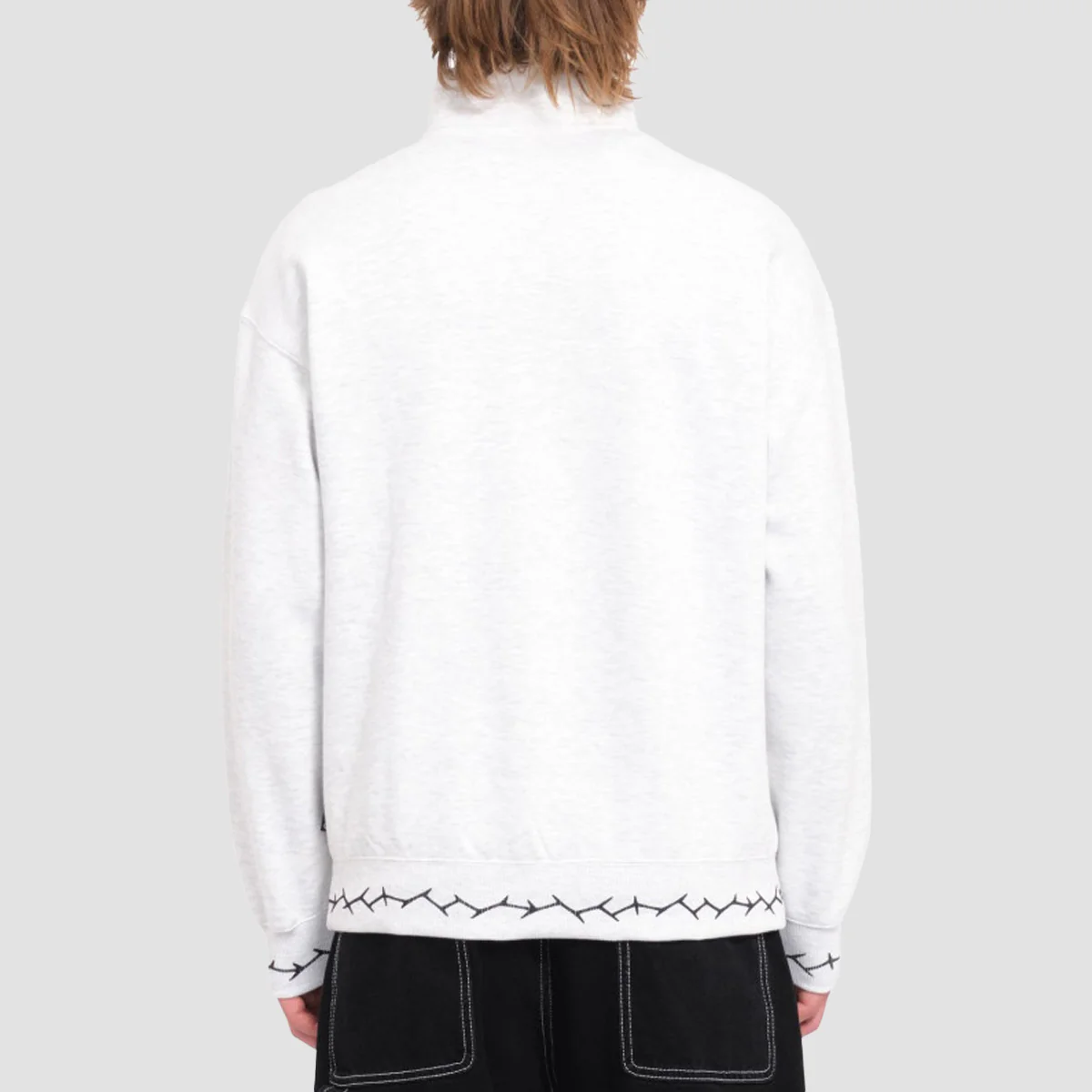 Volcom Mocklov 1/4 Zip Sweatshirt Bone Heather - Image 2