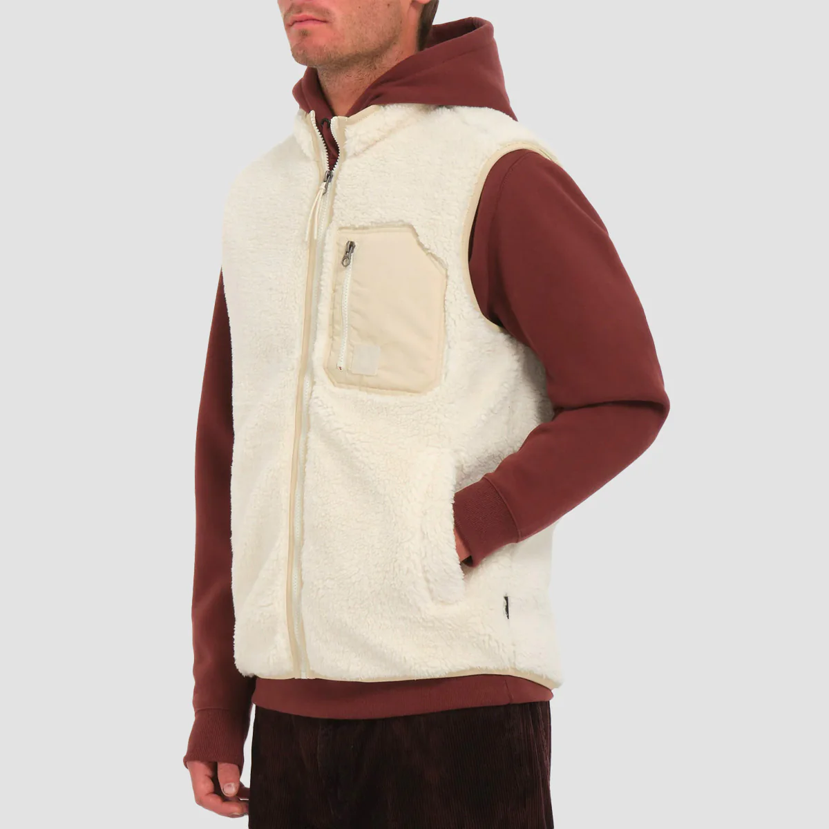 Volcom Muzzer Fuzzar Earth Tripper Vest Dirty White - Image 2