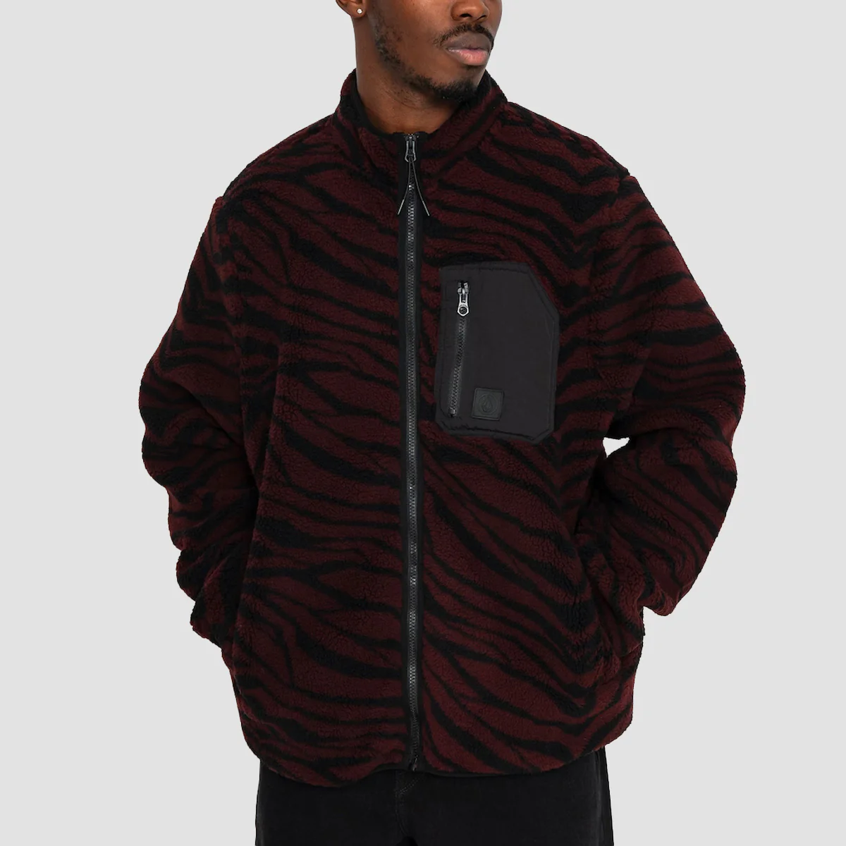 Volcom Muzzer Fuzzar Earth Tripper Zip Sweatshirt Bitter Chocolate