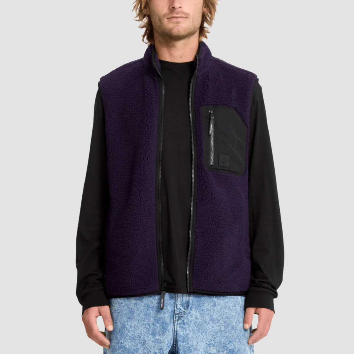 Volcom Muzzer Fuzzar Vest Dark Purple - Image 3