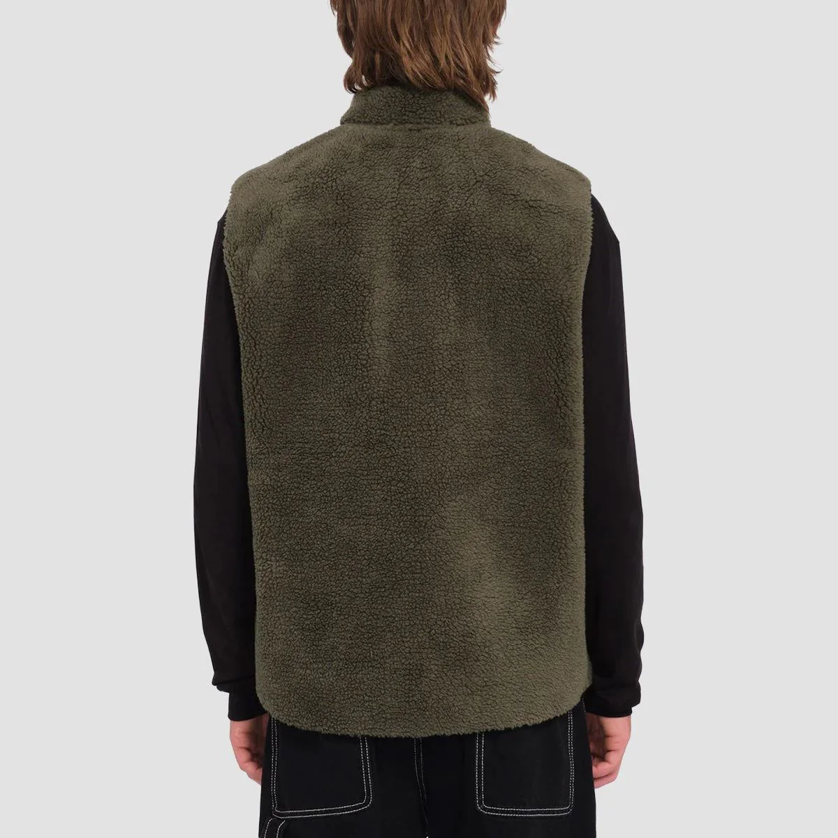 Volcom Muzzer Fuzzar Vest Jacket Wintermoss - Image 2
