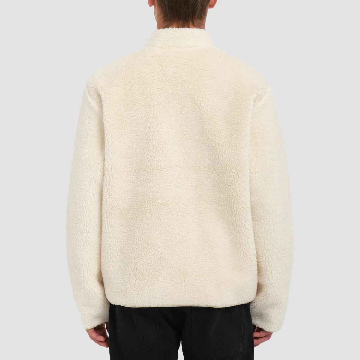 Volcom Muzzer Fuzzar Zip Sherpa Sweatshirt Dirty White - Image 2