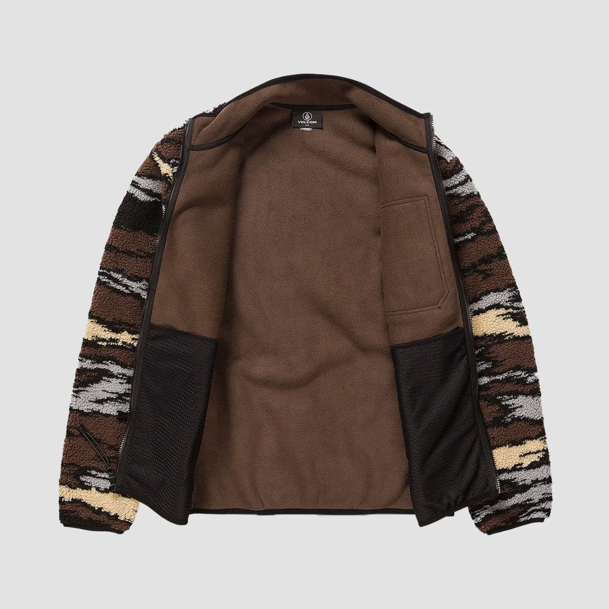 Volcom Muzzer Fuzzar Zip Sweatshirt Bark Brown - Image 2
